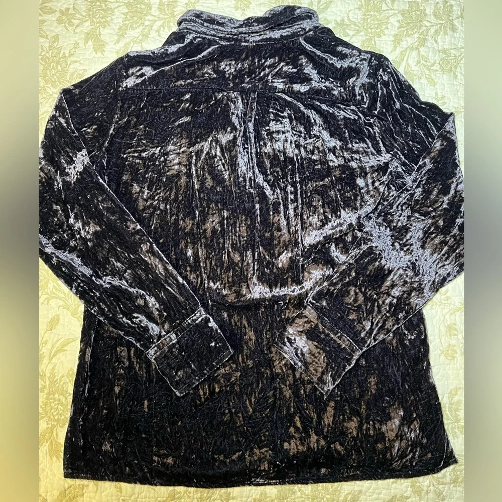J Crew Crushed Velvet Velour Collared Pullover Shirt Blouse Top size XS - Picture 9 of 11